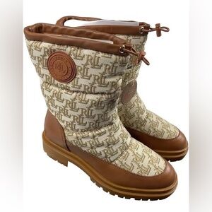 Lauren Ralph Lauren Water Resistant Coree Monogram Ankle Boots